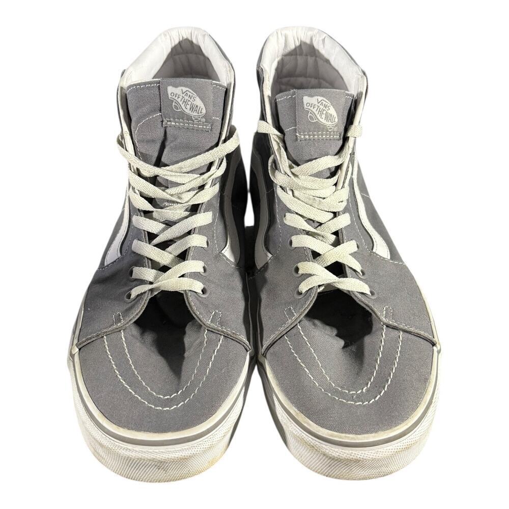Vans Sk8-Hi Gray White High Top Skate Shoes Men’s 13 Classic Canvas 1500714 - Picture 3 of 9